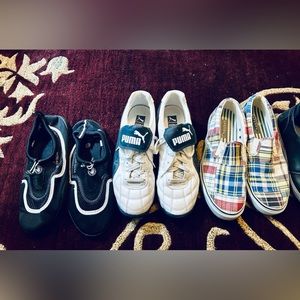 Men’s shoes size 10. Sperry, Puma, Steve Madden. $5-50